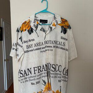Abercrombie & Fitch Shirt Linen Blend Floral Short Sleeve Shirt - Mens Medium